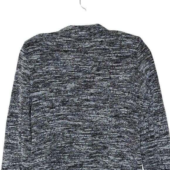 Karl Lagerfeld Grey Long Sleeve Tweed Blazer Jacket Size 2 Faux Pearl Button - Picture 5 of 10